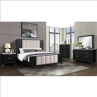 Kara Black Panel Bedroom