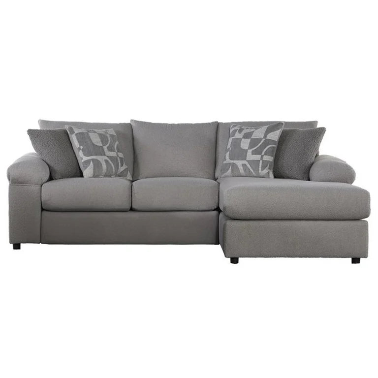 TRISTAN LAF LOVESEAT W/ 2 ACCENT PILLOWS-SHADOW GRAY