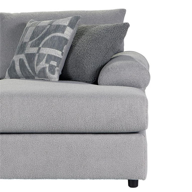 TRISTAN LAF LOVESEAT W/ 2 ACCENT PILLOWS-SHADOW GRAY