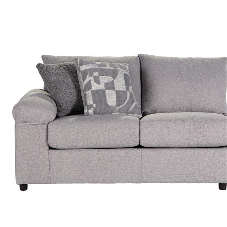 TRISTAN LAF LOVESEAT W/ 2 ACCENT PILLOWS-SHADOW GRAY